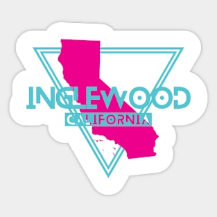 Inglewood California Retro Triangle CA Sticker